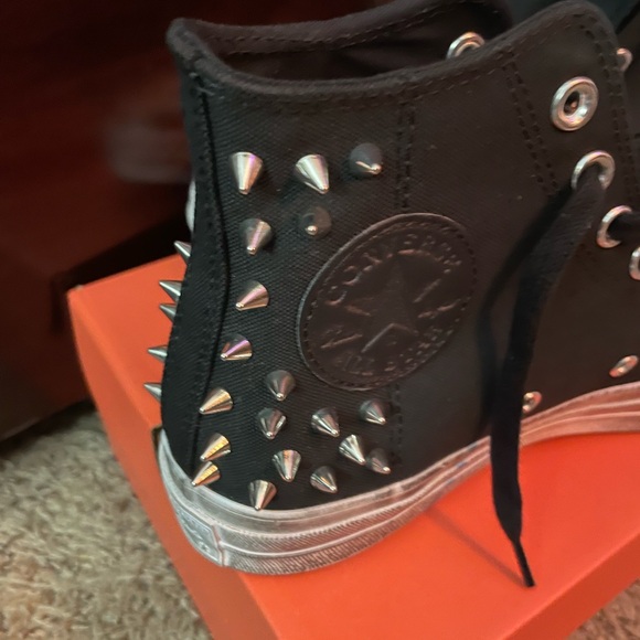 Converse Black Studded High-Top Sneakers - Picture 2 of 10